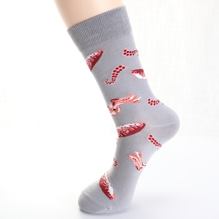 Calcetines cómodos con estampado de tiburón para hombre, medias divertidas de estilo casual, ideal para monopatín o boda, con diseños geométricos,