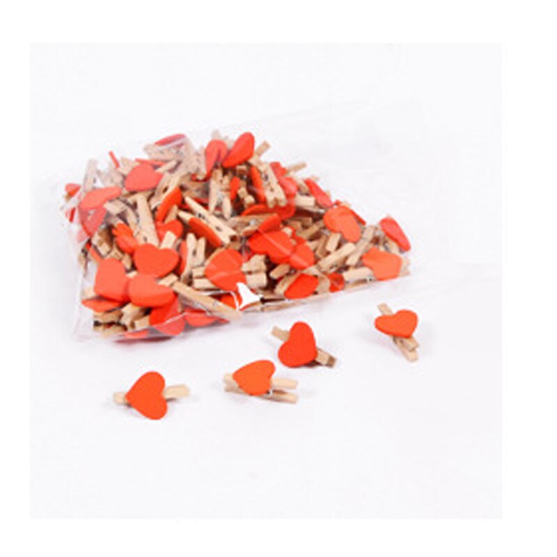 10 stücke Mini liebe holz kleidung foto papier nagel Stift clothespin handwerk postkarte Halfter familie hochzeit dekoration, DIY zubehör: Orange
