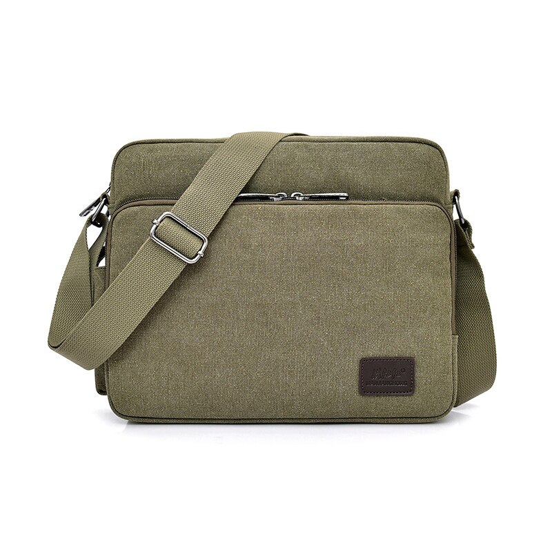 Grote Capaciteit Canvas Messenger Bag Mannen Multifunctionele School Crossbody Tassen Jongens Waterdichte Meer Interne Schoudertas: Green