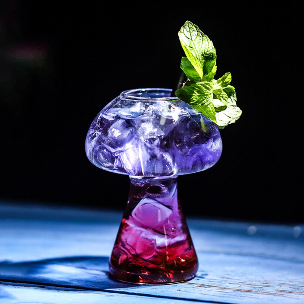 1PCS Mushroom Cocktail Glass Molecular Gastronomy Bar Rectification Bartender Special Beer Wine Glasses Goblet Cooler Cup