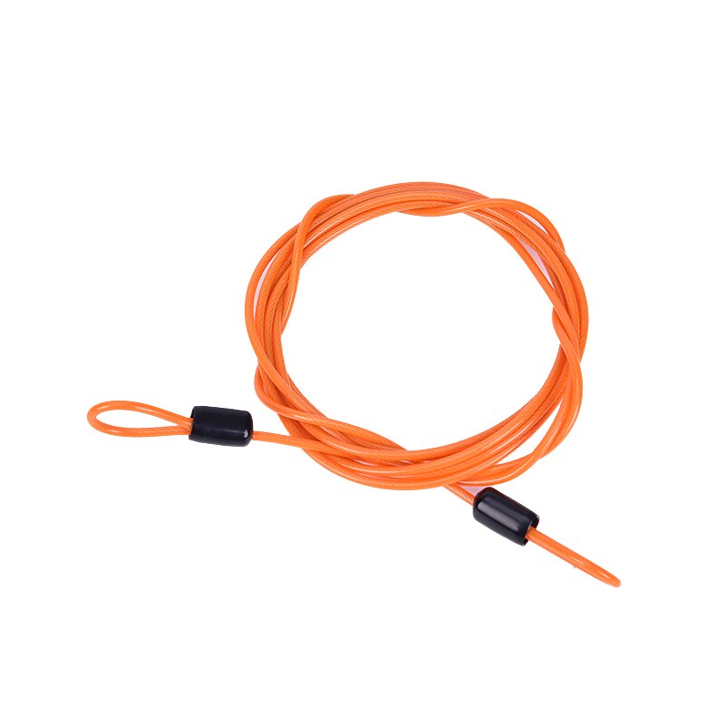 Cable de doble bucle de seguridad de bicicleta fuerte de acero trenzado para motocicleta de bicicleta Bloqueo de cadena útil antirrobo: Naranja