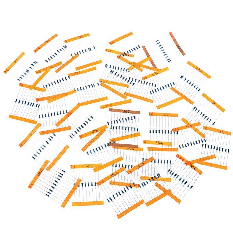 300 Stks/set 30 Soorten 1/4W Resistance 1% Metal Film Weerstand Pak Diverse Kit 1K 10K 100K 220ohm 1M Weerstanden