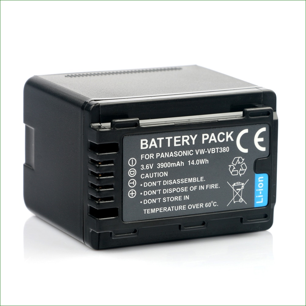 Vw-vbt 380 vw vbt 380 vbt 190 batteri + oplader til panasonic hc  v510 v520 v720 v750 v770 v800 vx1 vx870 vx980 w570: 1pc batterier