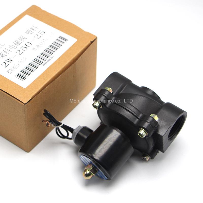 2W-250-25 1" 1 inch Solenoid Valves Pneumatic Plastic Water Electromagnetic Valve DC12V DC24V AC220V AC24V