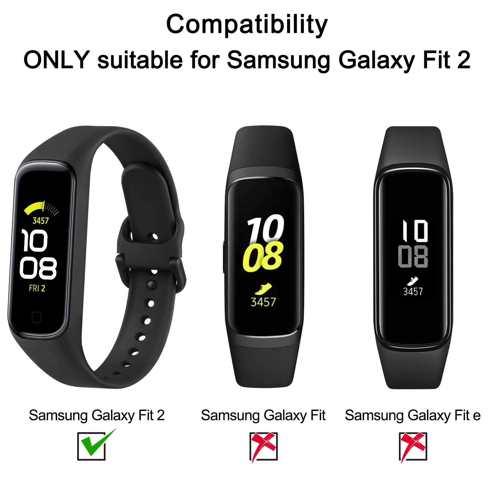 Miękki silikonowy pasek do Samsung Galaxy Fit 2 Wymiana bransoletki z paskiem do Samsung Galaxy Fit 2 Pasek do zegarka Opaska na nadgarstek