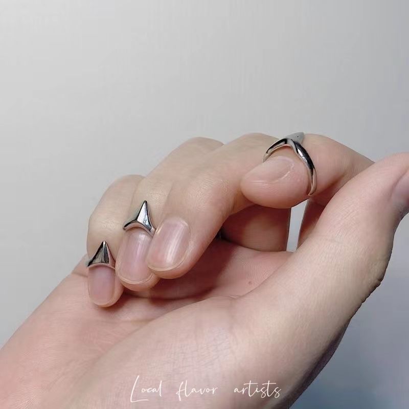 3 Stck Coole Y2k Metall Index Finger Ringe Punk Hiphop gotisch Geometrische Schnalle Gemeinsamen Schwanz Ring für Frauen Männer schmuck