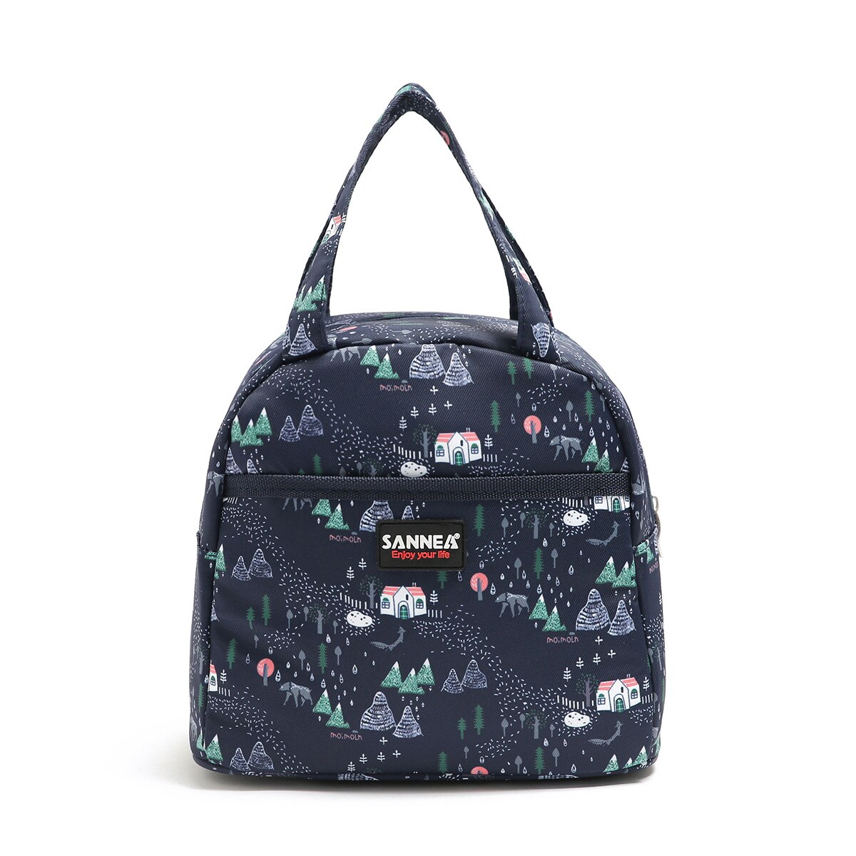 Floral tote fresco-mantendo almoço caso isolamento impermeável saco ao ar livre transportando almoço caixa recipiente: Azul