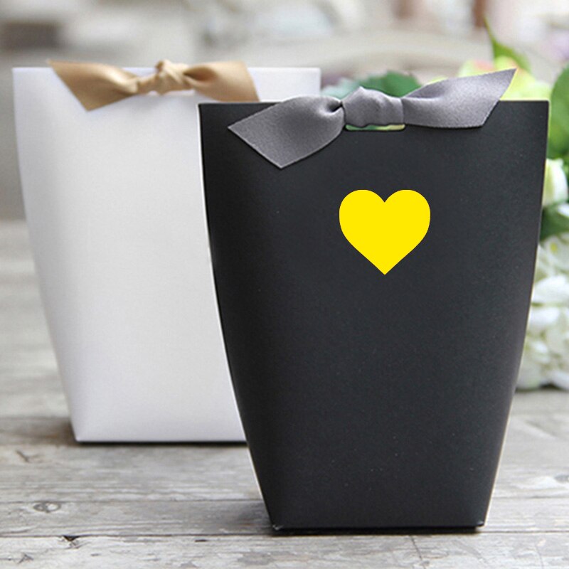 500pcs Chroma Label Color-Code heart Labels stickers Black white green blue orange red brown yellow gold stationery stickers