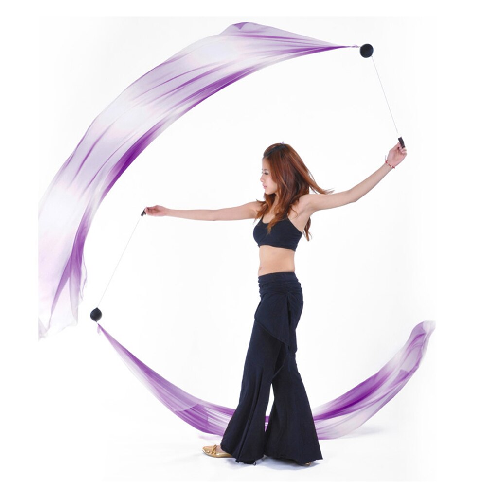 1 paire 100% Polyester voile Poi jeter des boules écharpe danse du ventre Yoga danse accessoires
