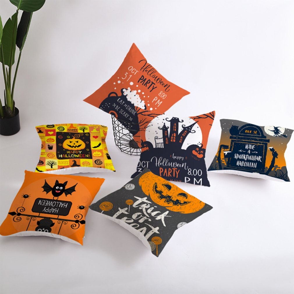 Décoration d'halloween pour la maison dessin animé citrouille chauve-souris fantôme taie d'oreiller horreur Halloween fête fournitures accessoires Haloween ornement