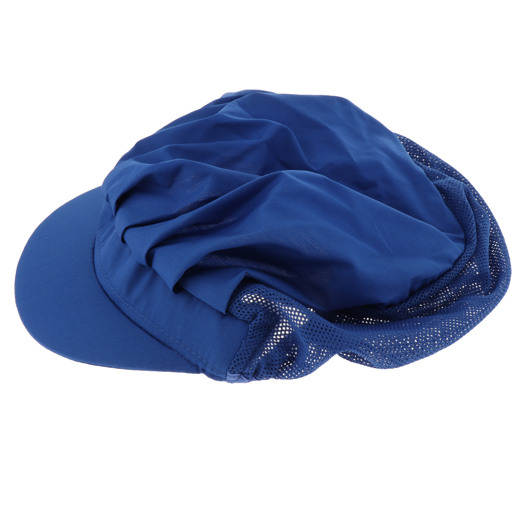 2Pcs Dark Blau Halb Mesh Männer Frauen Chef Hut Einstellbare Elastische Kochen Catering Cap Atmungsaktiv Hüte Werkstatt Uniformen Caps