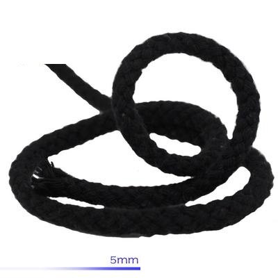 Reb snor 5mm*10m otte-strenget hul farvet bomuld macrame snor hvid rød sort special hvid reb ask håndlavet gør-det-selv reb: Sort 5 mmx 10m