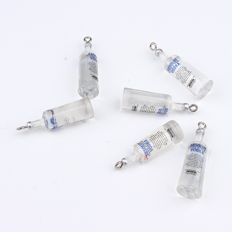 10pcs/lot Wine Bottle Watermelon Lollipop Food Charms Resin Earring Pendants Accessory Anime Moon Star Keychain DIY Jewelry Make: futejia