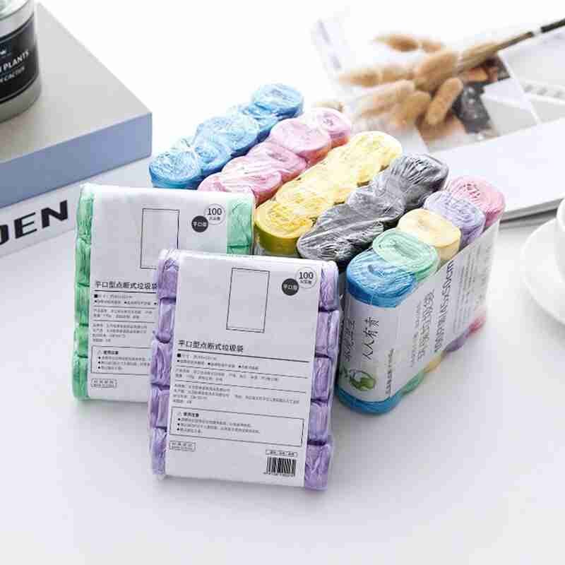 5Rolls 100PCS Garbage Bags Pink Thick Convenient Environmental Waste Storage Cleaning 45*50CM Bags Trash Plastic Q3H9