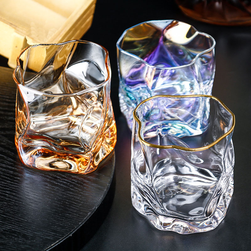 Ceative viskilasi 280ml kristallilasi epäsäännöllisen muotoinen cocktail brandy tequila rommi vodka alkoholi sake lasi viinikuppi