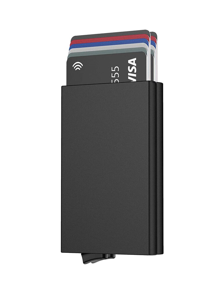 2022 korttikotelo metallia rfid nfc suojauksella kortti lompakko miesten lompakko tuplaalumiini korttikotelo 10 kortille