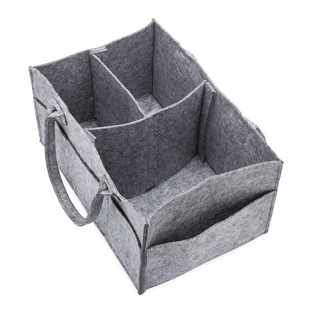 Baby luier Caddy - Draagbare luier opslag Caddy Organizer, kwekerij opslag Bin en auto voor luiers en babydoekjes, luier Organizer, luiers Organizer Lichtgrijs
