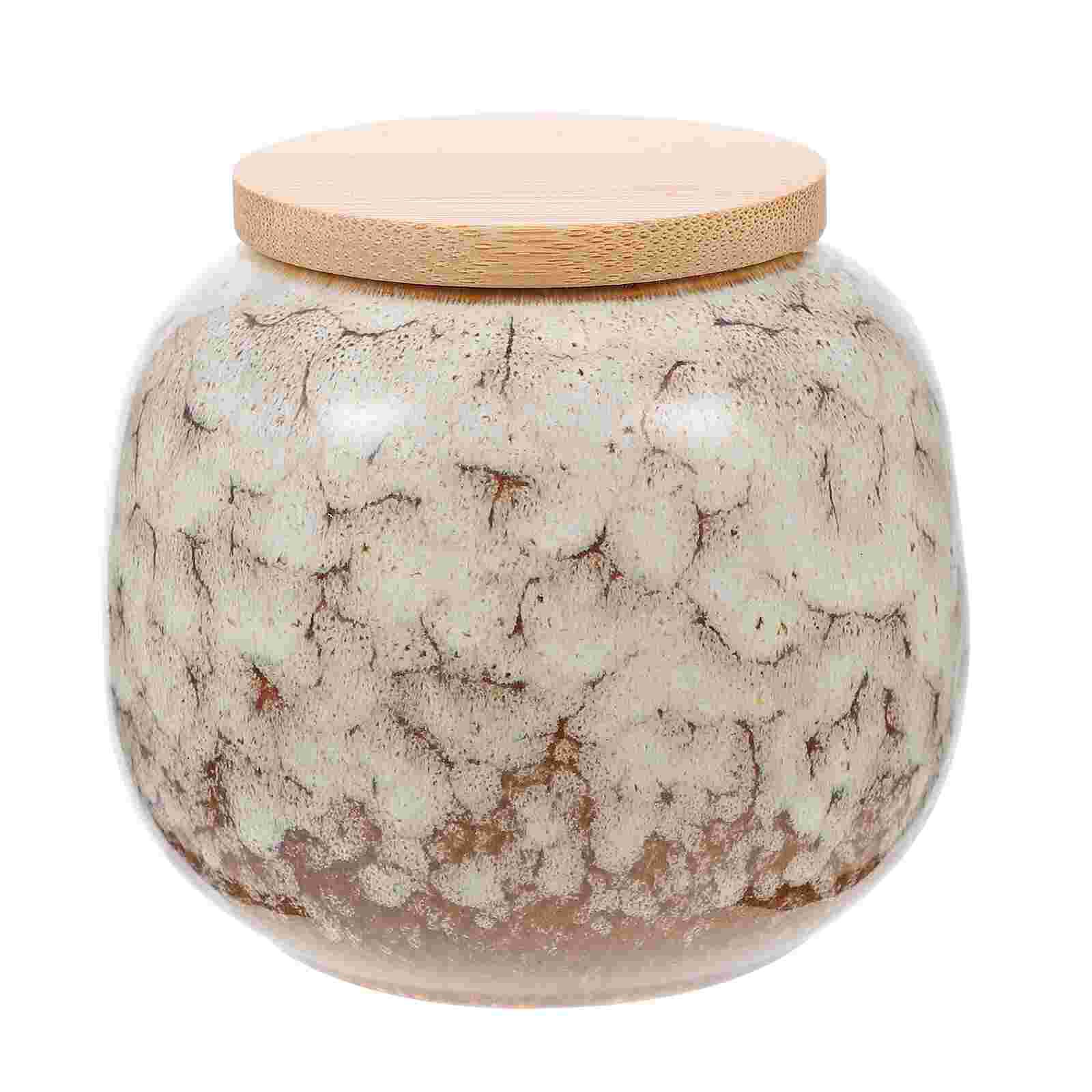 Ceramic Tea Jar Storage Tank Tea Sealed Jar Tea Leaves Organizer for Home Use: White