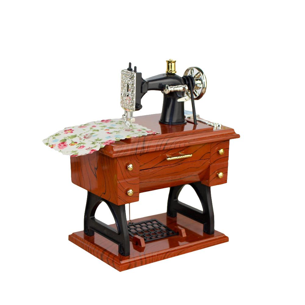 Hobbylane Vintage Simulatie Naaimachine Muziekdoos Retro Treadle Sartorius Decoratie Als