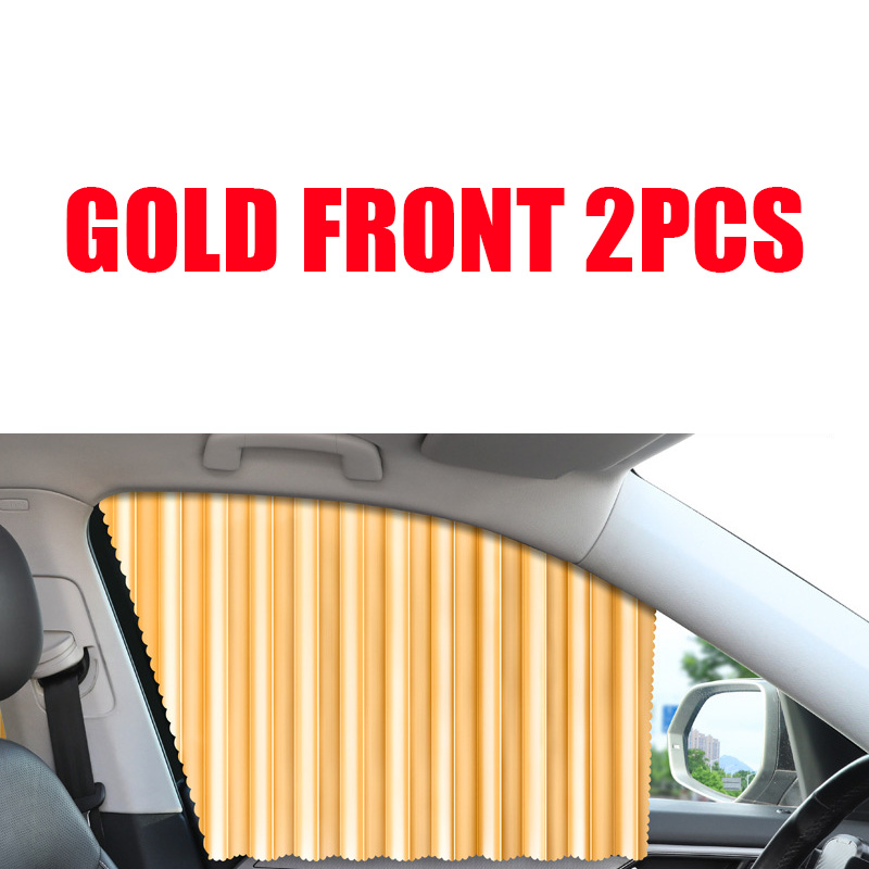 Magneten Auto Zonnescherm Gordijn Universele Zijruit Shades Gordijnen Voor Auto Voor Achter Glasfolie Warmte-isolatie Zonwering: Goud