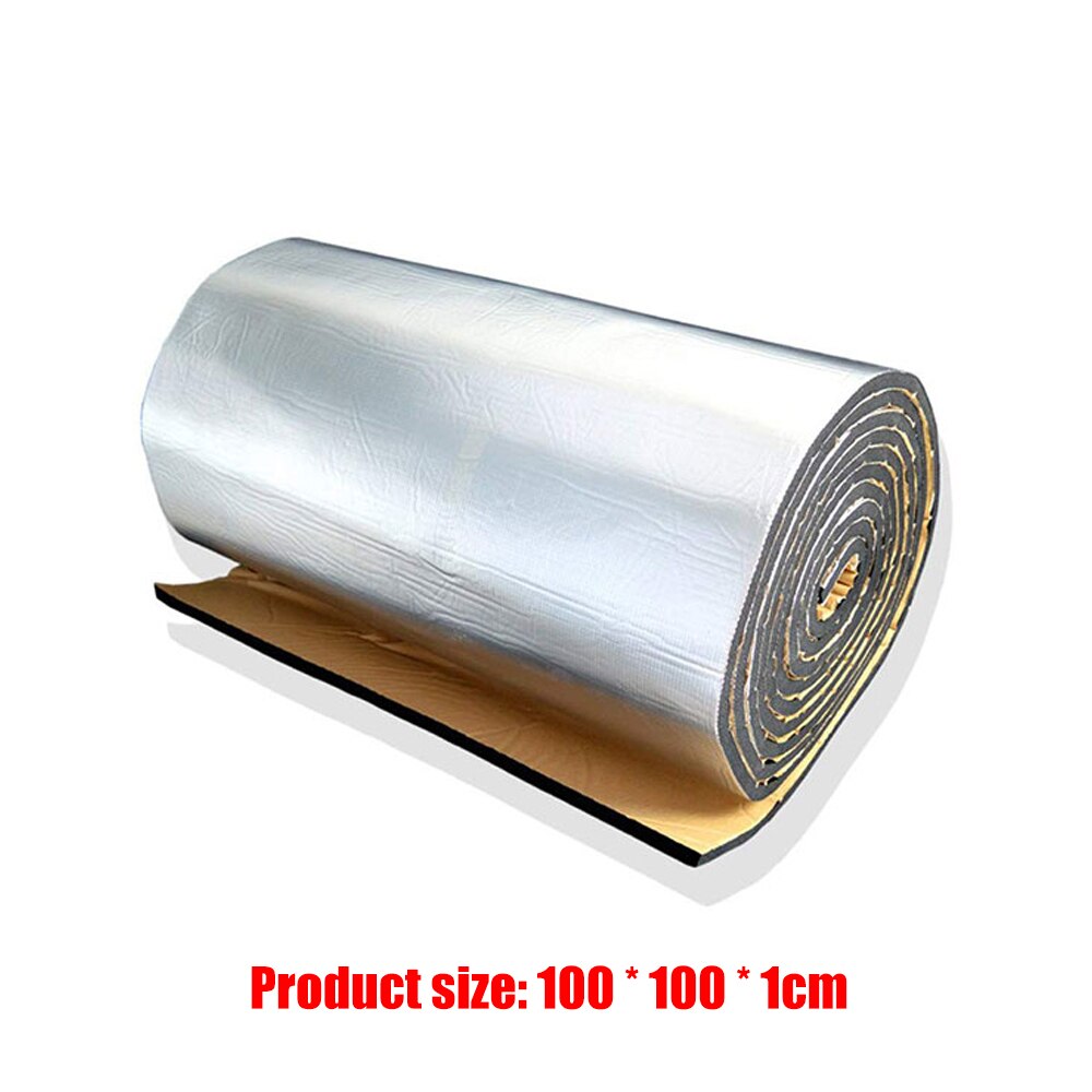 Papier d'aluminium 100x100cm 10mm voiture son bruit Deadener insonorisé coton pour capot moteur voiture toit voiture intérieur accessoires: Aluminum Foil 10mm