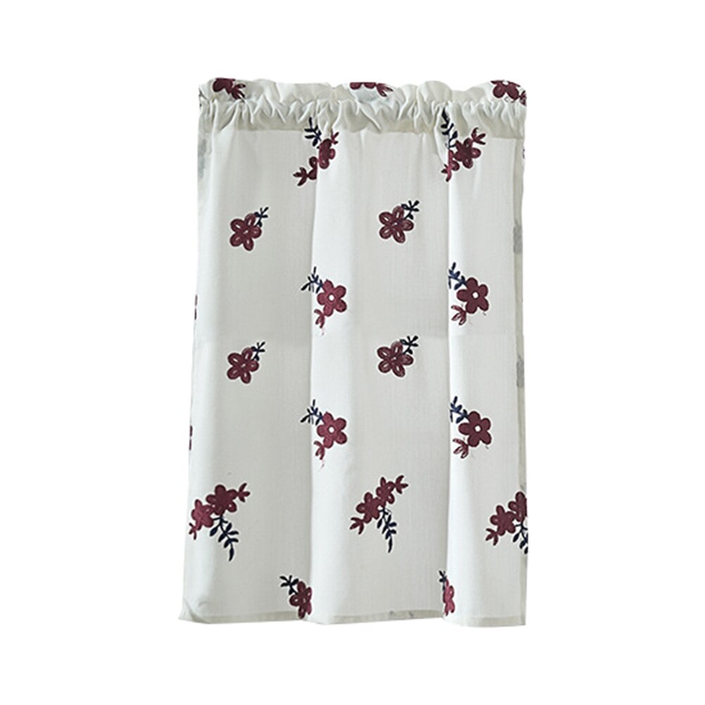 Solid Color Flower Pattern Kitchen Short Curtain Valance Drape Window Home Decor Short Kitchen Window Curtain Valance Home Decor: White / L