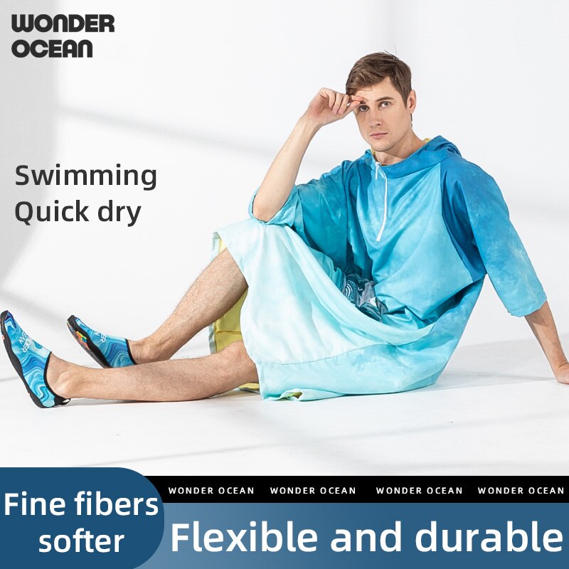Albornoz Original para hombre, chaqueta cálida de buceo, ropa de cambio de playa, toalla de primavera , capa absorbente de secado rápido