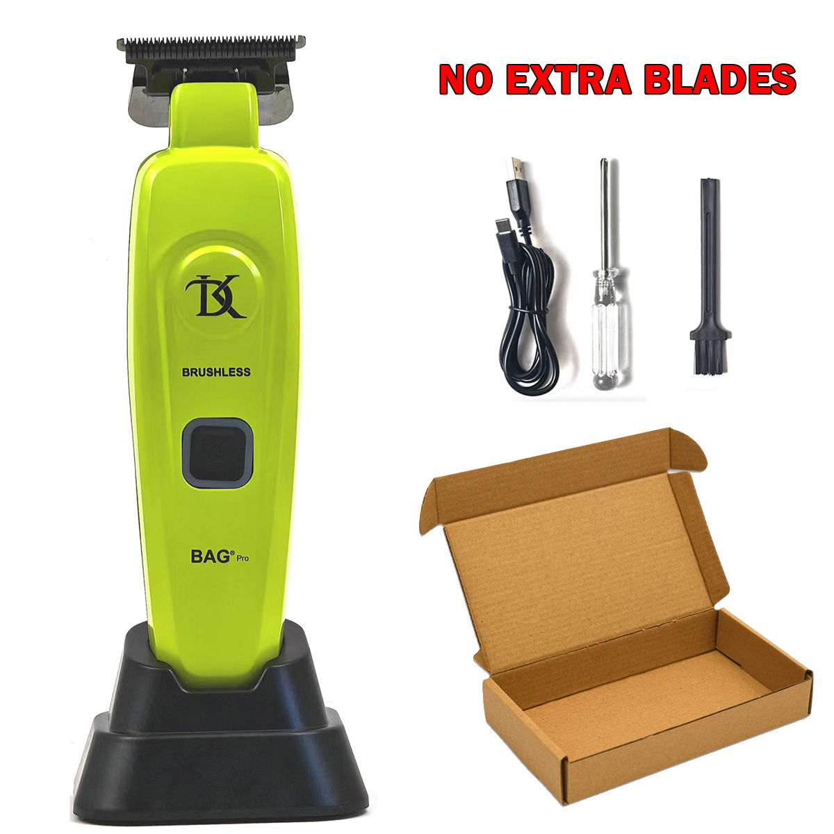 BRDCLIP 106 DK078 Professioneller Haarschneider 7500 U/min 7200 U/min Elektrischer Akku-Trimmer DLC-Klinge mit Ladestation Herrenfriseur: Dunkelgrau