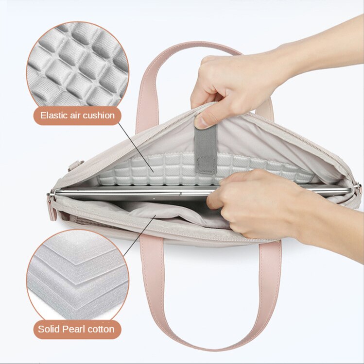 Maletines portátiles a prueba de golpes para mujer, bolsa de ordenador, bolso de mano para documentos de negocios, bolsa de mensajero, accesorios