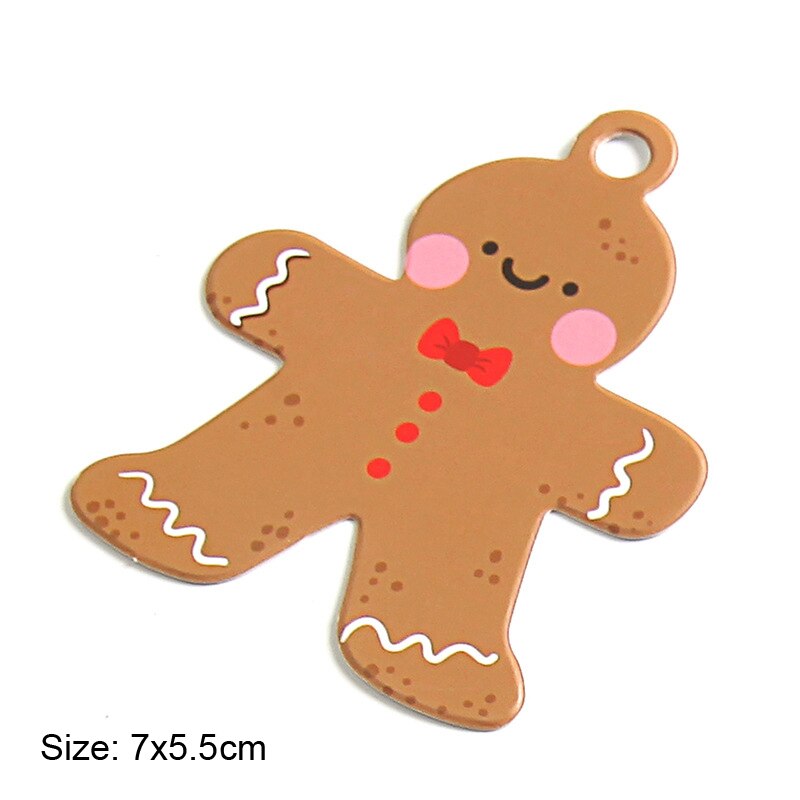 God jul papper bokmärken söt tecknad pepparkaka man träd tagg julfest dekoration häng tagg förpackningsetiketter 50 st: Pepparkaksgubbe