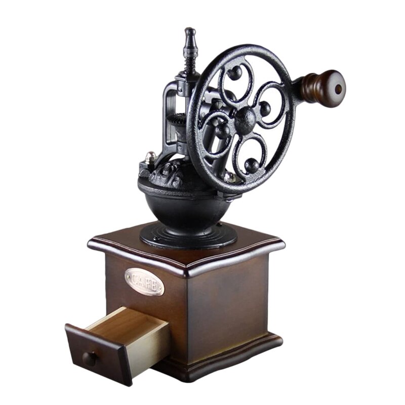 Maïsmolen, handmatige korrelmolen, handmatige maïsmolen, handmatige koffiemolen, met grote trechter van gietijzer voor maïskorrels en tarwe Maïsmolen, handmatige korrelmolen, handmatige maïsmolen, handmatige koffiemolen, met grote trechter van gietijzer voor maïskorrels en tarwe