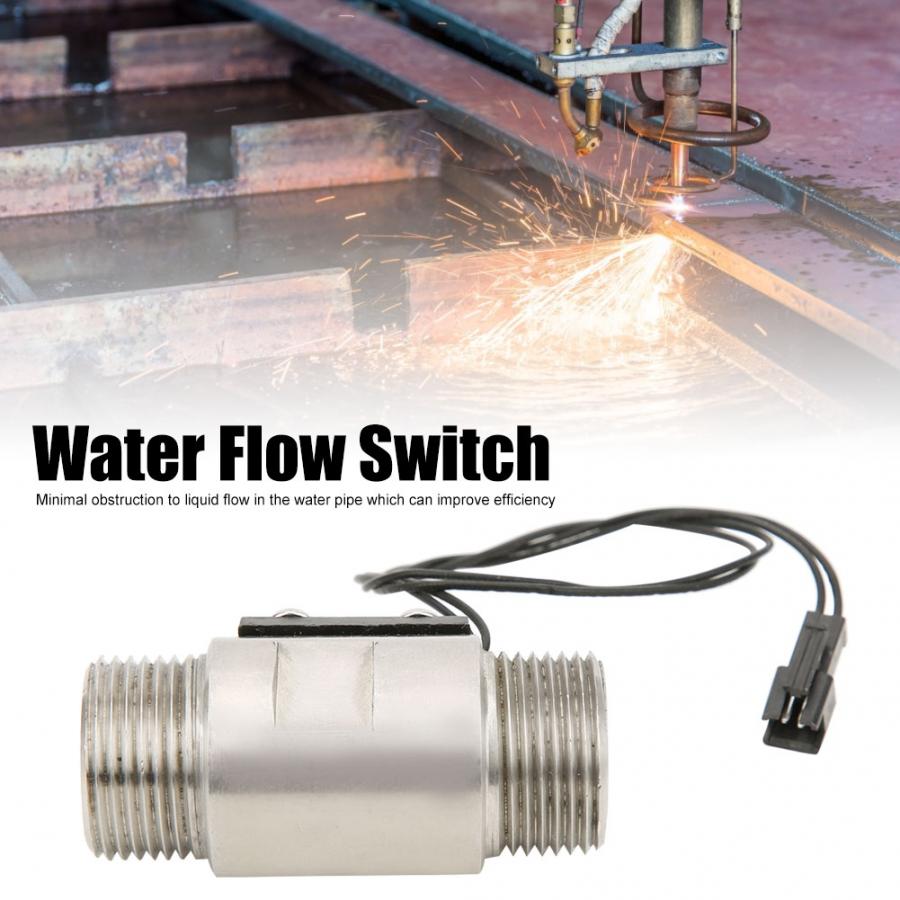 Interruptor de flujo de agua FS-04 G3/4, Tipo de pistón, acero inoxidable 304, rosca macho doble, Sensor de Flujo de Agua