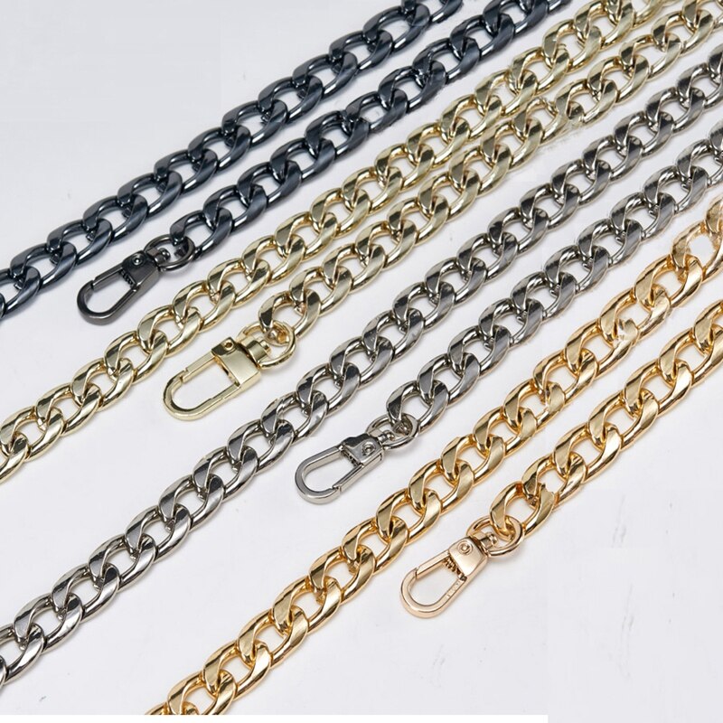 130cm Metal Stainless Steel Purse Chain Strap Handle Shoulder Crossbody Handbag Bag Belt Metal Replacement 5 Color Ancient gold