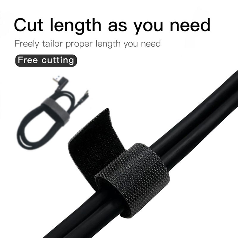 USB Cable Organizer Winder Cable Organizer Ties Mouse Wire Clip Earphone Cable PC Cord Management Phone Hoop Tape Protector 5m