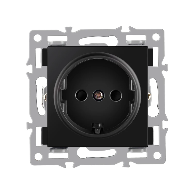 wall-mounted module diy European standard black tempered crystal glass panel socket light switch button function combi: GRAY