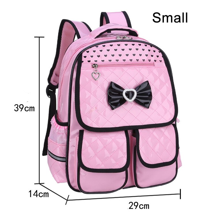 Leuke Rugzak Schooltas Voor Meisjes Pu Waterdichte Schooltassen Voor Meisjes 1-3-6 Grade Orthopedische Schooltas voor Meisjes: Small-Pink