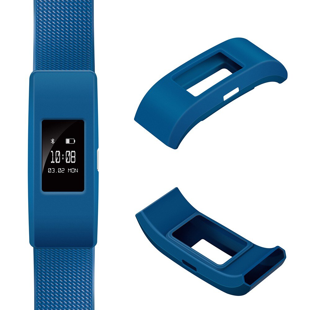 Eieuuk myk silikonhylse fitness band deksel beskyttelsesdeksel tilbehør for fitbit charge 2 smartwatch: Mørke blå