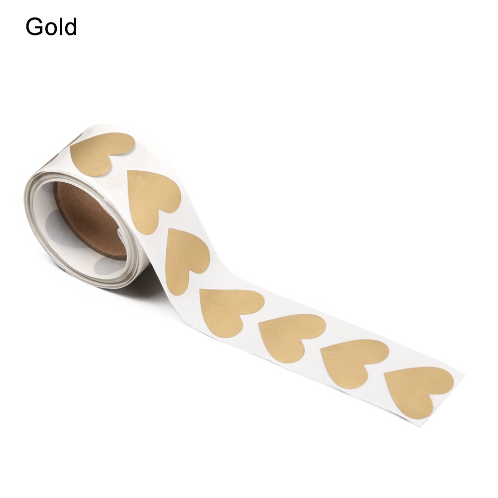 300Pcs 2.8X2.5CM Scratch Sticker Office label Color Love Heart Shape Labels Off Stickers Game Rose Gold Scratch Party Activity: Gold
