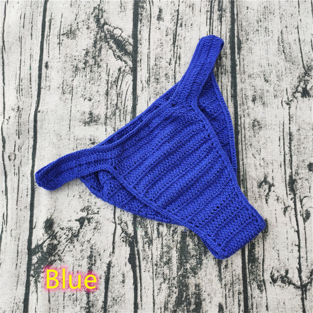 hombres mujeres ropa interior transpirable mano Crochet tiro bajo natación tomar el sol masculino Boxers bragas calzoncillos: Castaño