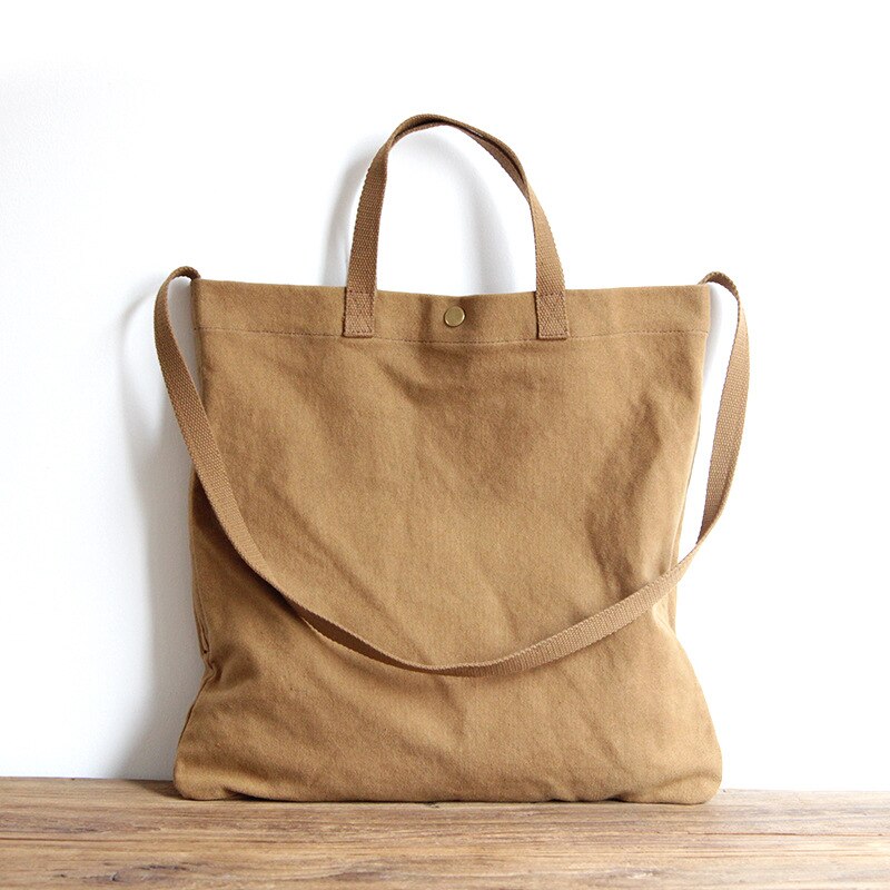 Casual Canvas Draagtas Vrouwen Leisure Stof Messenger Bag Vrouwelijke Eenvoudig Draagbare Top-Handvat Schoudertas tas: Bruin