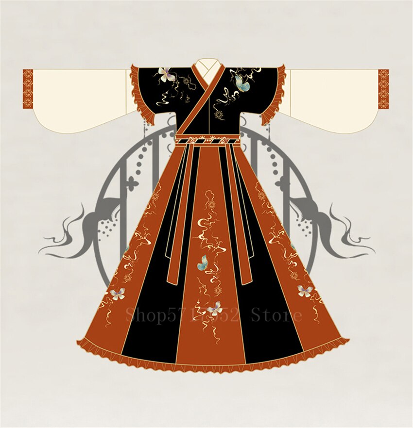 Disfraz chino de hadas ancestrales, vestido Hanfu, Péndulo de 6 metros para mujeres, bordado Retro de la dinastía Ming, traje de de princesa