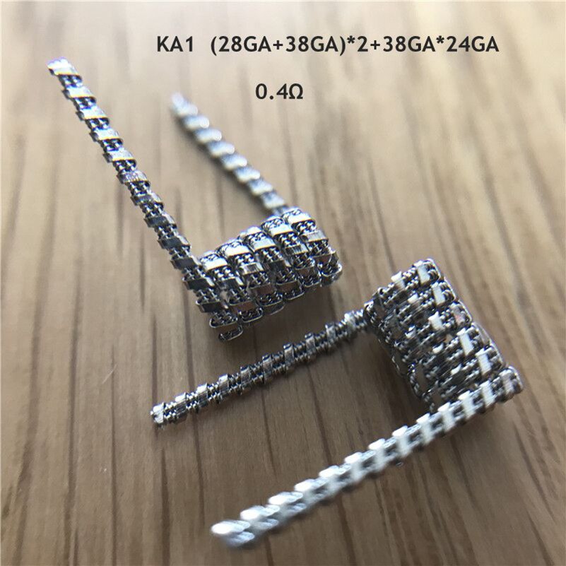 10PCS Premade Heating Coil Wire High Density Ni80 SS316L KA1 Framed Staple Juggernaut Stagger Fused RDA RBA RTA Vape Coils: M22