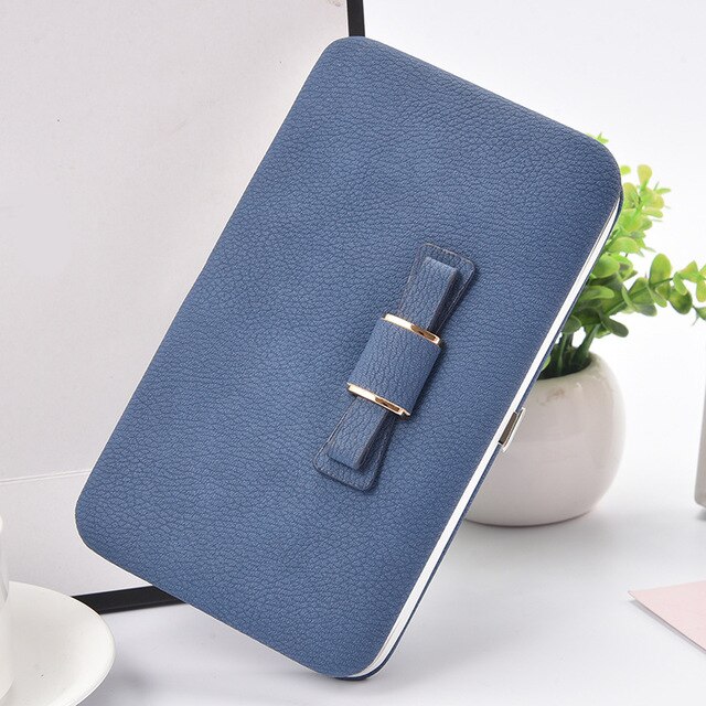 Catei Karrui Korean version of the women's wallet long mobile phone bag bow lunch box female bag tide: 001-3Azure