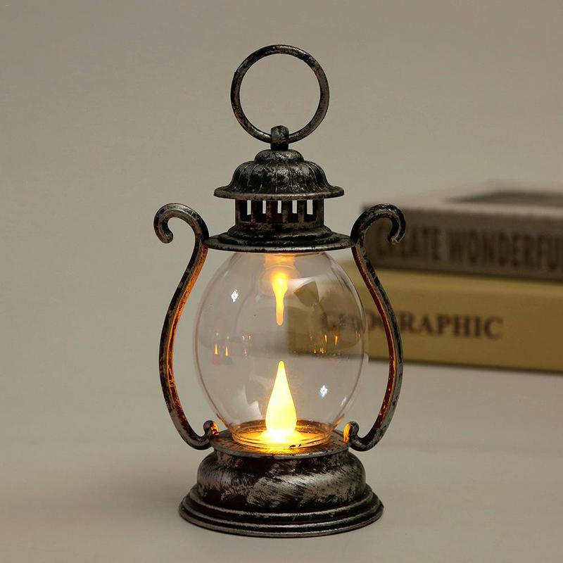 Linterna LED Vintage con llama parpadeante, linterna de mesa clásica para interiores, decoración de Patio, linternas decorativas con batería