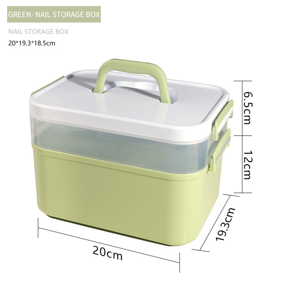 Boîte de rangement de bureau à main, étui à outils de manucure, conteneur en plastique, ciseaux, évaluation, bijoux, vernis à ongles, stylo,: GRIS FONCÉ