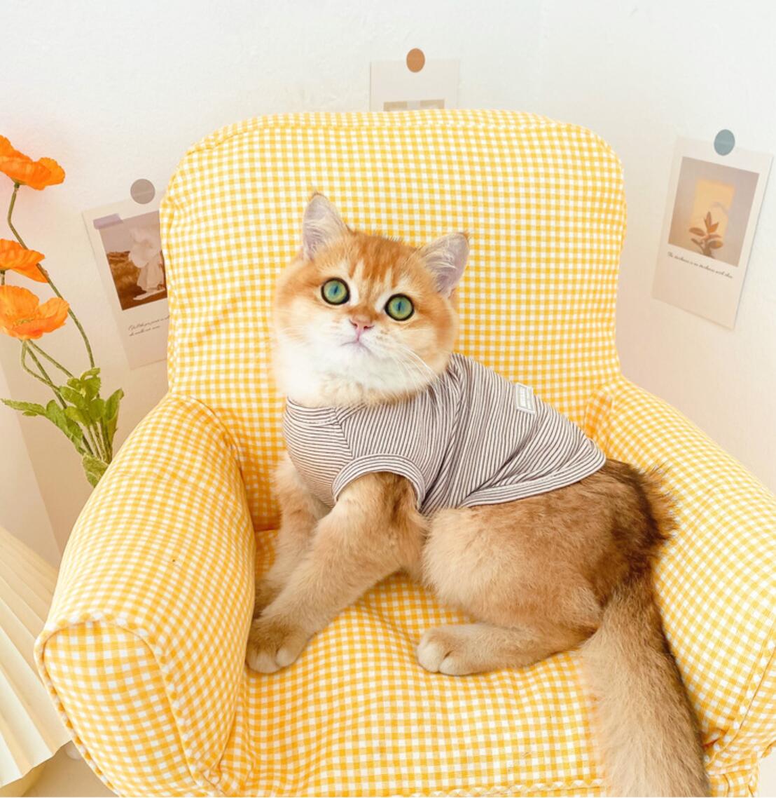 Summer Pet Clothes Cherry Print Cat Clothes for Small Cats Dogs Costume Cherry Print Cat Shirt