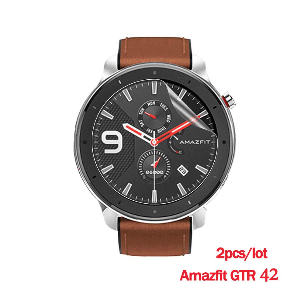 2 pçs tpu macio protetor de tela clara guarda para xiaomi huami amazfit bip gts gtr 42 /47 ritmo assista película protetora capa completa: For amazfit GTR 42