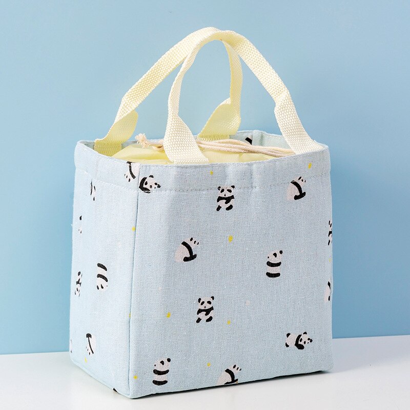 Cartoon Printing Insulation Lunch Bag Food Thermal Waterproof Handbag Student Office Worker Portable High-Capacity Storage Tote