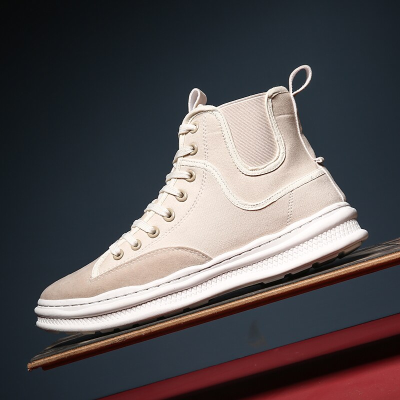 Siergan punk boots herr fritidsskor bekväma snörning höga skor höst hip hop man sneaker