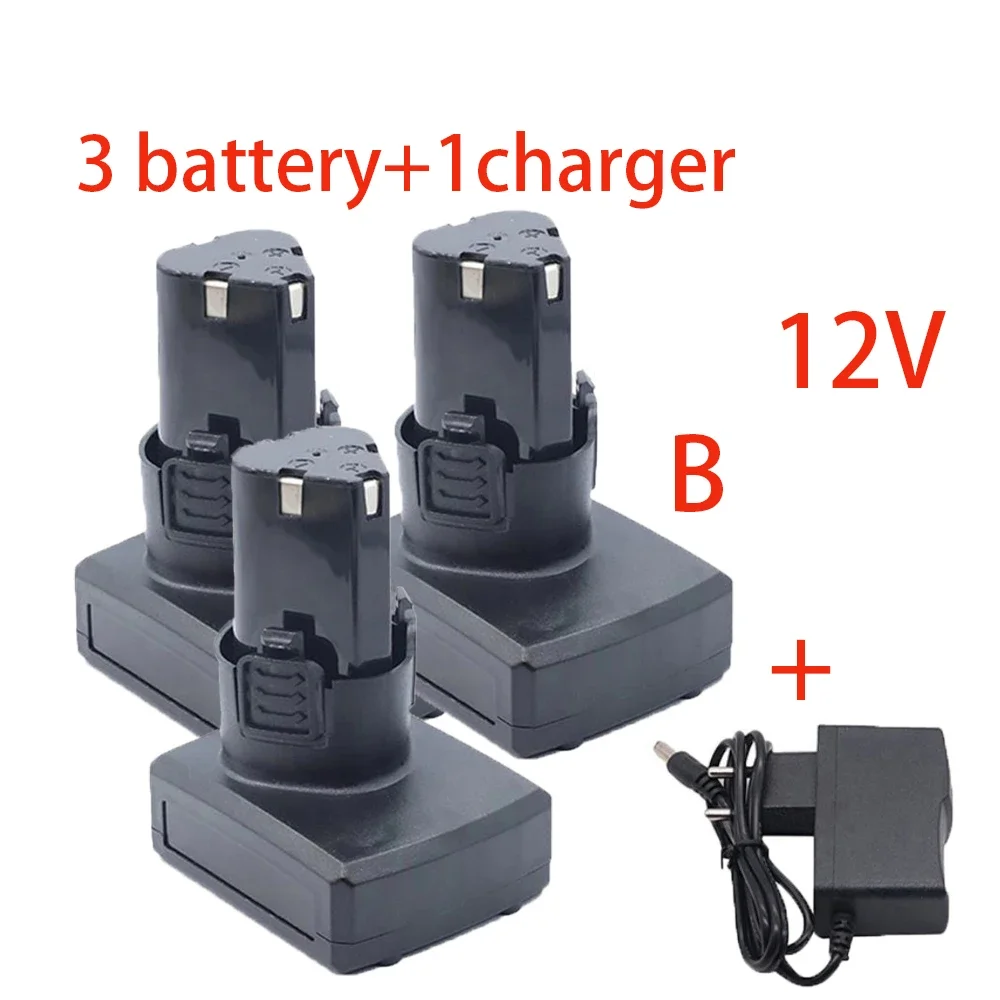 Batería recargable Universal de alta capacidad, 12V, 6800mAh, para herramientas eléctricas, destornillador eléctrico, taladro eléctrico, batería de iones de litio: Lavanda